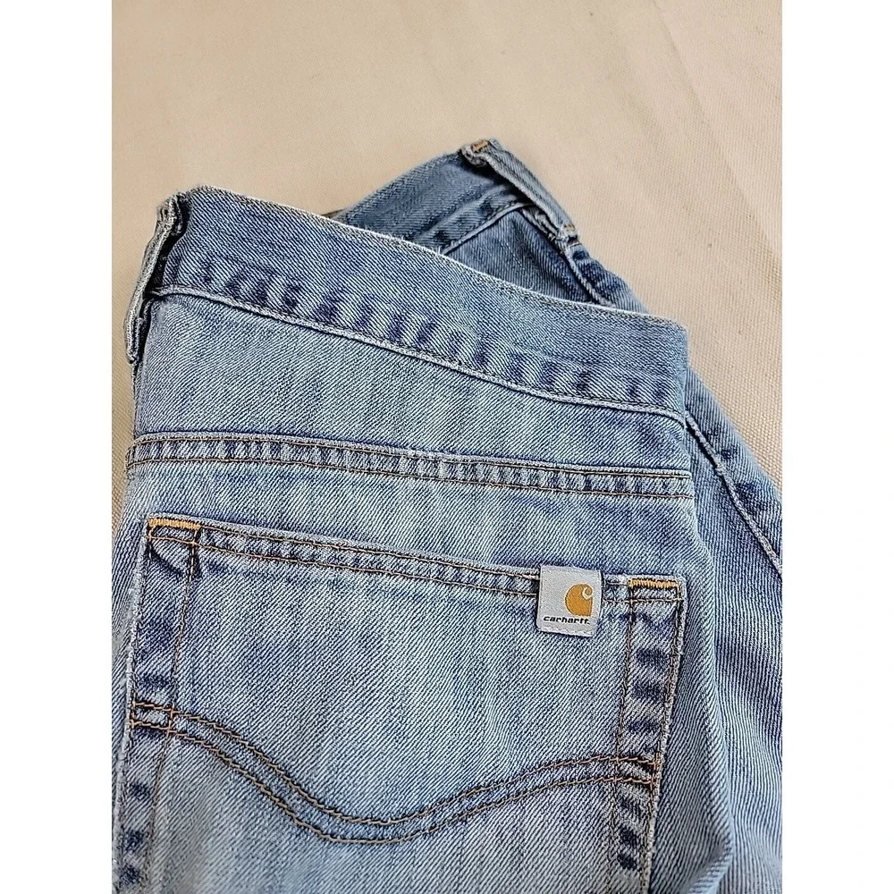 Carhartt Relaxed Fit Denim Shorts Mens 31 Blue Cut Off B320 LWB Cotton baggy